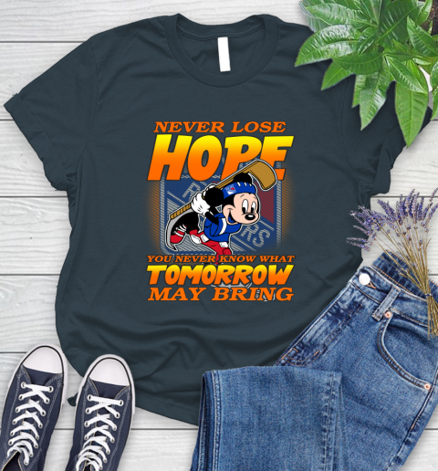 New York Rangers NHL Hockey ootball Mickey Disney Never Lose Hope Women's T-Shirt 11
