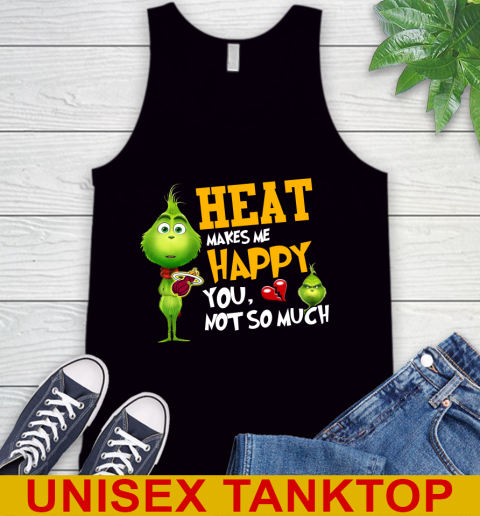 NBA Miami Heat Makes Me Happy You Not So Much Grinch Basketball Sports Tank Top