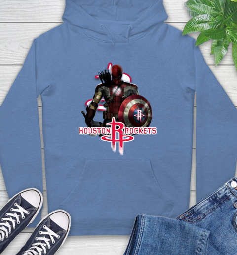 Houston Rockets NBA Basketball Captain America Thor Spider Man Hawkeye Avengers Hoodie 11