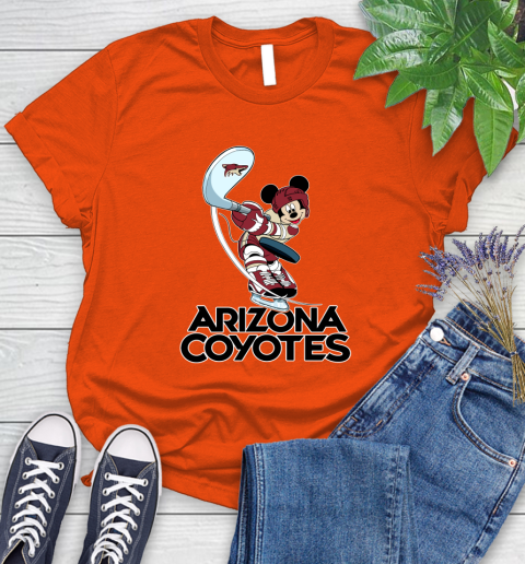 NHL Hockey Arizona Coyotes Cheerful Mickey Mouse Shirt Women's T-Shirt 4