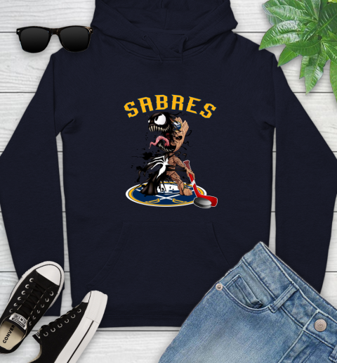 NHL Buffalo Sabres Hockey Venom Groot Guardians Of The Galaxy Youth Hoodie 4