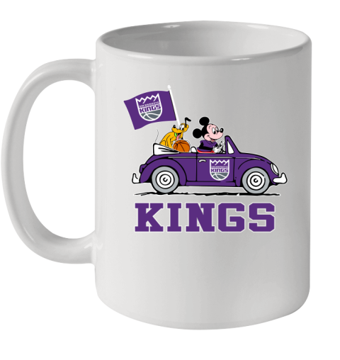 NBA Basketball Sacramento Kings Pluto Mickey Driving Disney Shirt Ceramic Mug 11oz