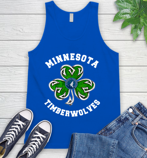 NBA Minnesota Timberwolves Three Leaf Clover St Patrick's Day Basketball Sports Tank Top 4