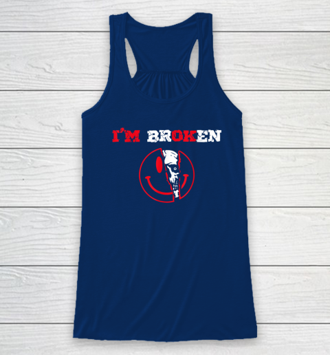 Confused Smile I'm Broken Invisible Illness I'm OK Broken Racerback Tank 4