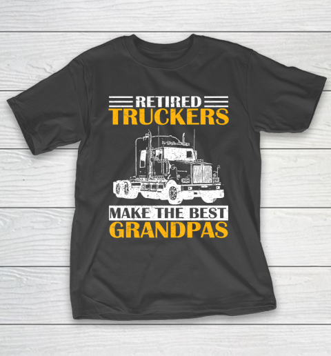 GrandFather gift shirt Vintage Retired Trucker Make The Best Grandpa Retirement Tee T Shirt T-Shirt 1