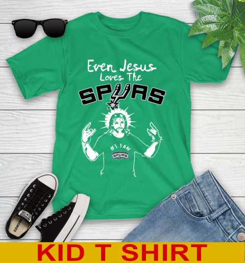 San Antonio Spurs NBA Basketball Even Jesus Loves The Spurs Shirt Youth T-Shirt 7