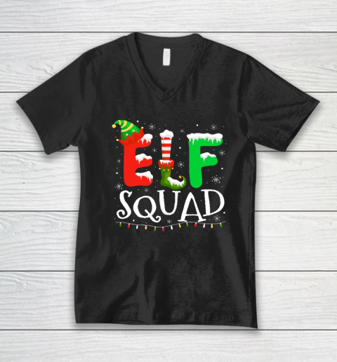 Elf Family Christmas Matching Pajamas Xmas Elf Squad V-Neck T-Shirt
