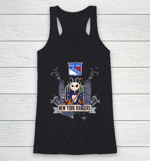 NHL New York Rangers Hockey Jack Skellington Halloween Racerback Tank