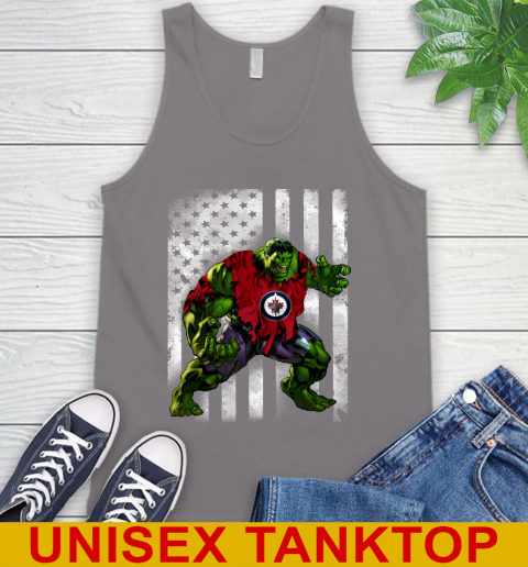 Winnipeg Jets Hulk Marvel Avengers NHL Hockey American Flag Tank Top 6