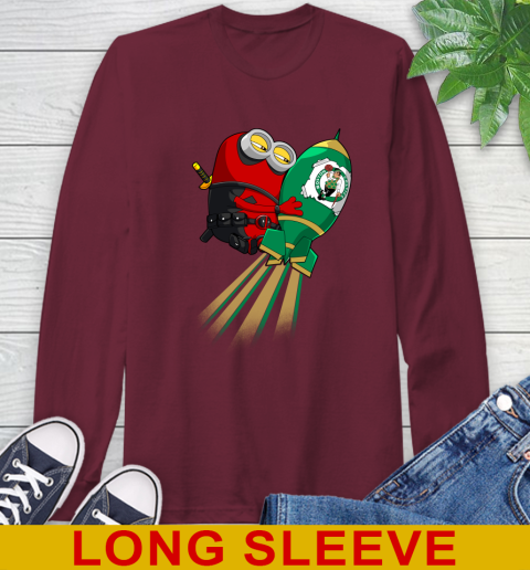 NBA Basketball Boston Celtics Deadpool Minion Marvel Shirt Long Sleeve T-Shirt 7