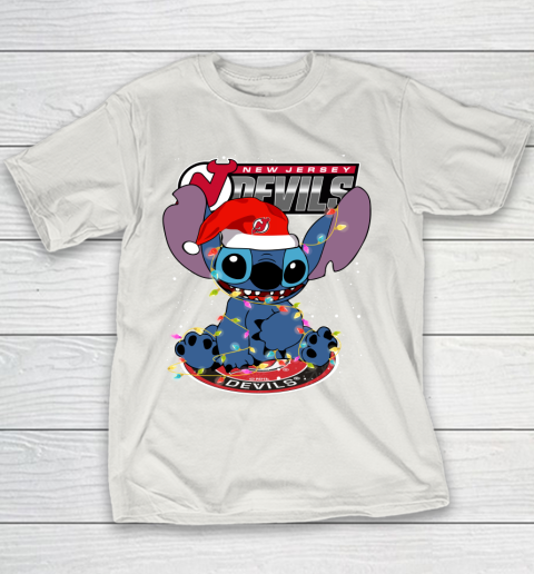 New Jersey Devils NHL Hockey noel stitch Christmas Youth T-Shirt 8