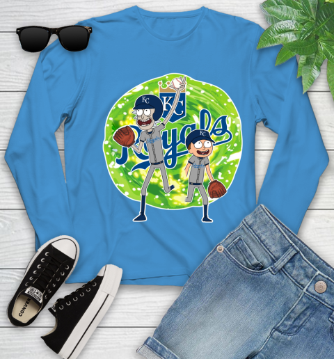 MLB Kansas City Royals Rick And Morty Baseball Sports Youth Long Sleeve 7