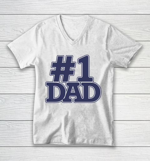 #1 Dad Father's Day V-Neck T-Shirt