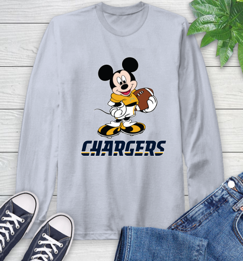 NFL Football Los Angeles Chargers Cheerful Mickey Mouse Shirt Long Sleeve T-Shirt 6