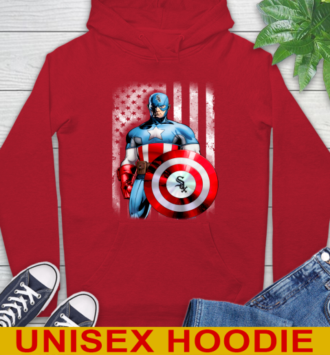 Chicago White Sox MLB Baseball Captain America Marvel Avengers American Flag Shirt Hoodie 10