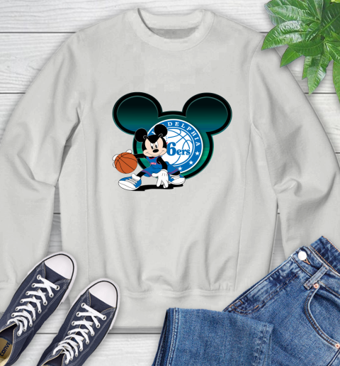 NBA Philadelphia 76ers Mickey Mouse Disney Basketball Sweatshirt 5