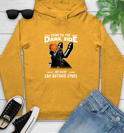 NBA Come To The Dark Side We Have San Antonio Spurs Star Wars Darth Vader Basketball Youth Hoodie 2