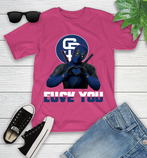 MLB San Diego Padres Deadpool Love You Fuck You Baseball Sports Youth T-Shirt 26