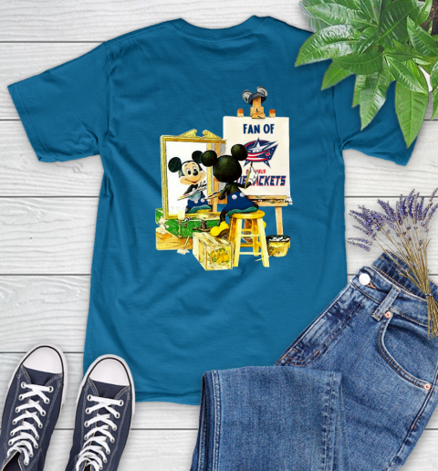 NHL Hockey Columbus Blue Jackets Mickey Drawing Shirt 89
