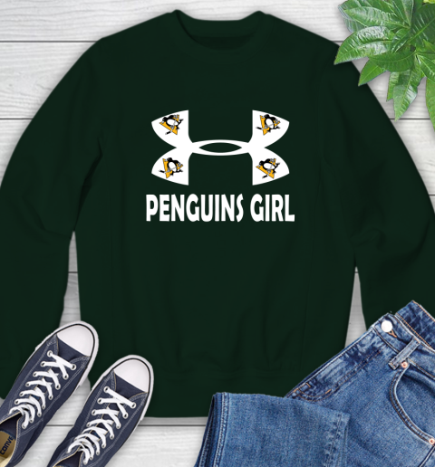 NHL Pittsburgh Penguins Girl Under Armour Hockey Sports Sweatshirt 12