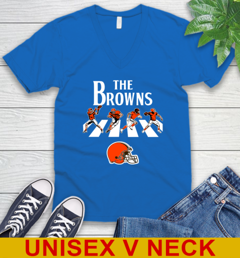 NFL Football Cleveland Browns The Beatles Rock Band Shirt V-Neck T-Shirt 5