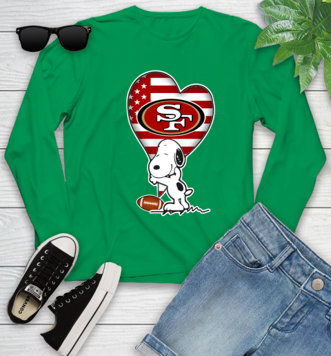San Francisco 49ers NFL Football The Peanuts Movie Adorable Snoopy Youth Long Sleeve 6