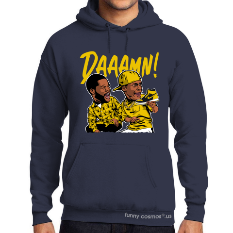 Air Jordan 1 New Love Matching Sneaker Shirt Daaamn Meme Black Varsity Maize and White Sneaker Black Tshirt