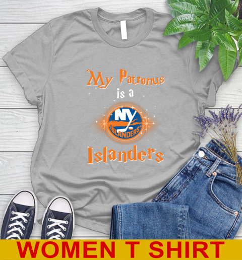 NHL Hockey Harry Potter My Patronus Is A New York Islanders Women's T-Shirt - Image 6