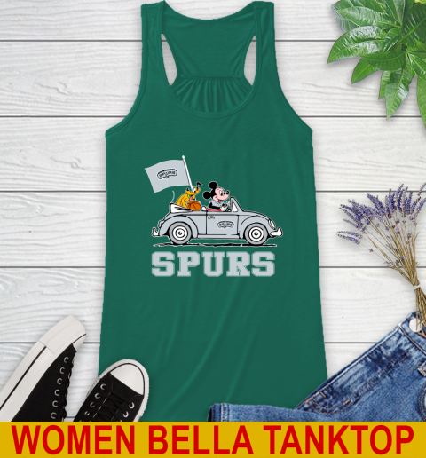 NBA Basketball San Antonio Spurs Pluto Mickey Driving Disney Shirt Racerback Tank 7