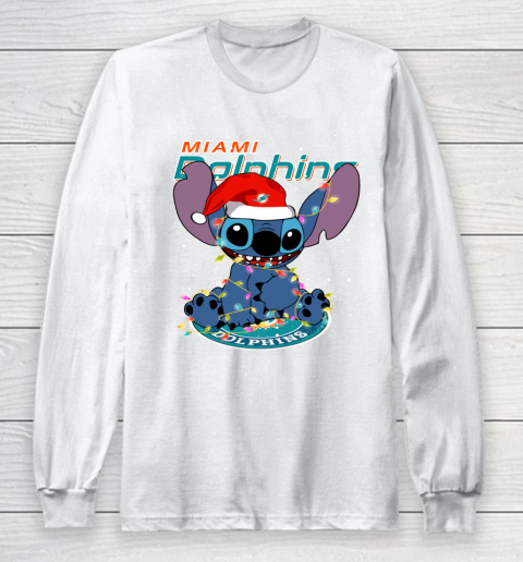Miami Dolphins NFL Football noel stitch Christmas Long Sleeve T-Shirt