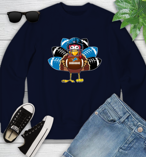 Detroit Lions Turkey Thanksgiving Day Youth Sweatshirt 3