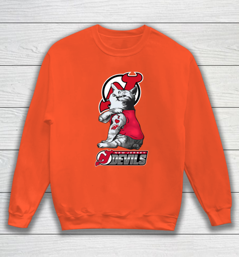 NHL My Cat Loves New Jersey Devils Hockey Sweatshirt 3