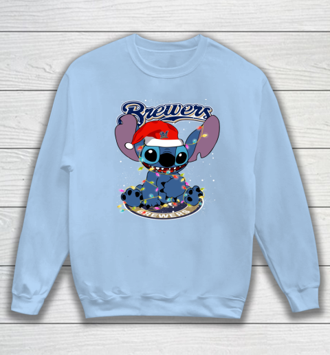 Milwaukee Brewers MLB noel stitch Baseball Christmas Sweatshirt 4