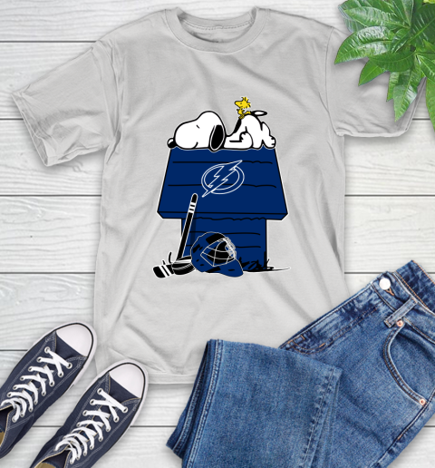 Tampa Bay Lightning NHL Hockey Snoopy Woodstock The Peanuts Movie T-Shirt