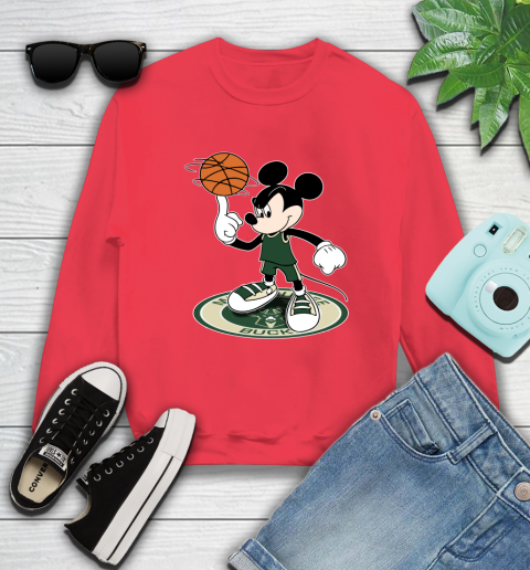 NBA Basketball Milwaukee Bucks Cheerful Mickey Disney Shirt Sweatshirt 10