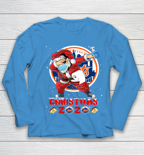 New York Mets Funny Santa Claus Dabbing Christmas 2020 MLB Youth Long Sleeve 5