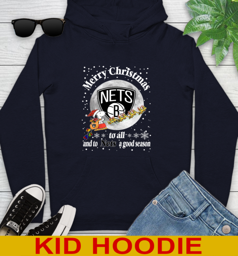 Brooklyn Nets Merry Christmas To All And To Nets A Good Season NBA Basketball Sports Youth Hoodie 3