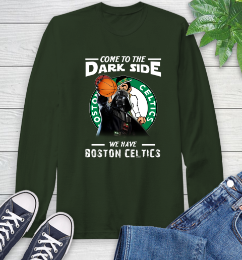 NBA Come To The Dark Side We Have Boston Celtics Star Wars Darth Vader Basketball Long Sleeve T-Shirt 7