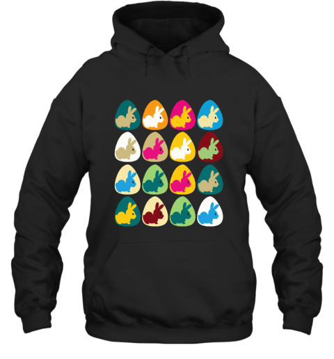 q3za easter rabbit inside easter egg color combination hoodie 23 front black