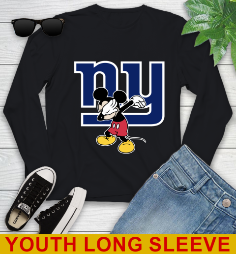New York Giants NFL Football Dabbing Mickey Disney Sports Youth Long Sleeve 2