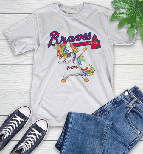 Atlanta Braves MLB Baseball Funny Unicorn Dabbing Sports T-Shirt 24