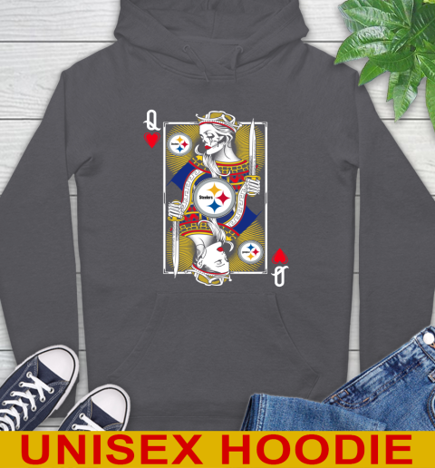 NFL Football Pittsburgh Steelers The Queen Of Hearts Card Shirt Hoodie 7