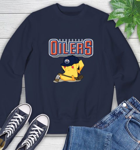 NHL Pikachu Hockey Sports Edmonton Oilers Sweatshirt 3