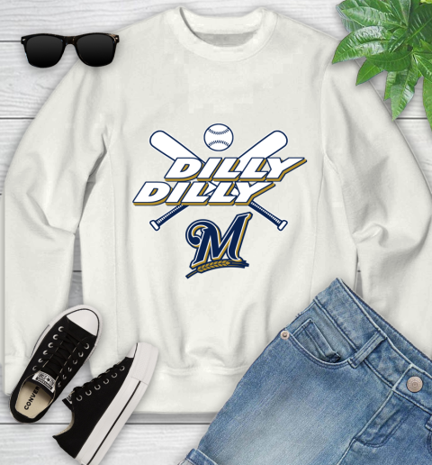MLB Milwaukee Brewers Dilly Dilly Baseball Sports Youth Sweatshirt