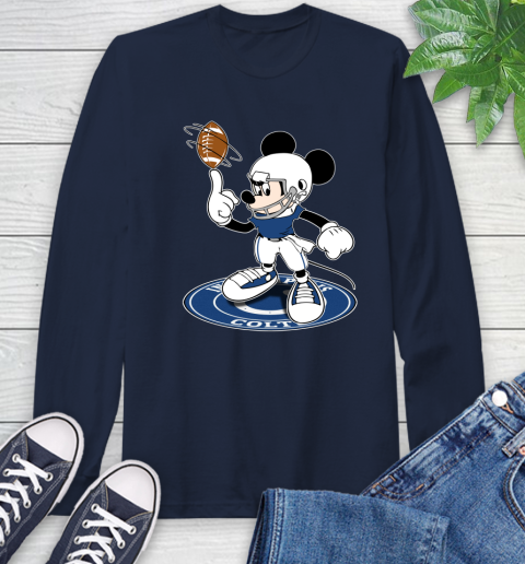 NFL Football Indianapolis Colts Cheerful Mickey Disney Shirt Long Sleeve T-Shirt 4
