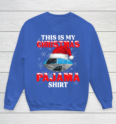 Carolina Panthers This Is My Christmas Pajama Shirt NFL Youth Sweatshirt 6