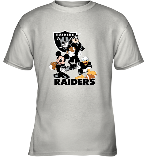 Mickey Donald Goofy The Three Oakland Raiders Football Shirts Youth T-Shirt