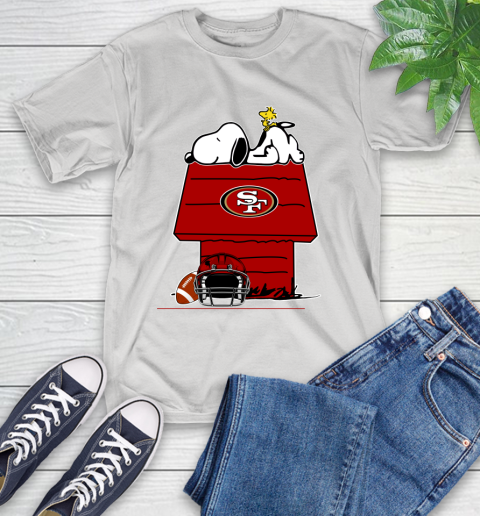 San Francisco 49ers NFL Football Snoopy Woodstock The Peanuts Movie T-Shirt