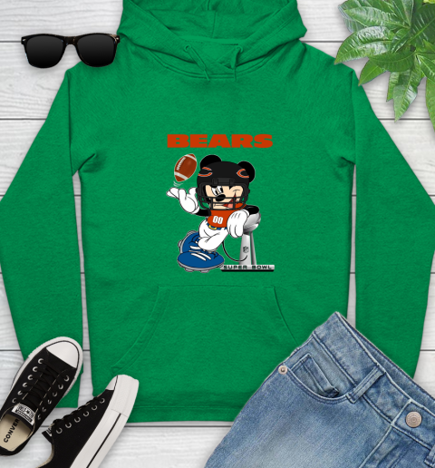 NFL Chicago Bears Mickey Mouse Disney Super Bowl Football T Shirt Youth Hoodie 7