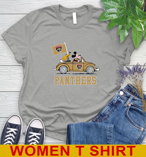 NHL Hockey Florida Panthers Pluto Mickey Driving Disney Shirt Women's T-Shirt 11